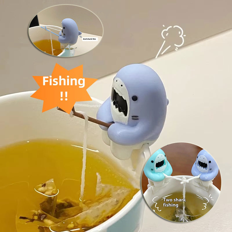 Shark Fishing Tea Infuser Pet Cup Edge Hanging Cartoon Animals Shape Ins Style Home Decor Multifunctional Tea Accessories Tools