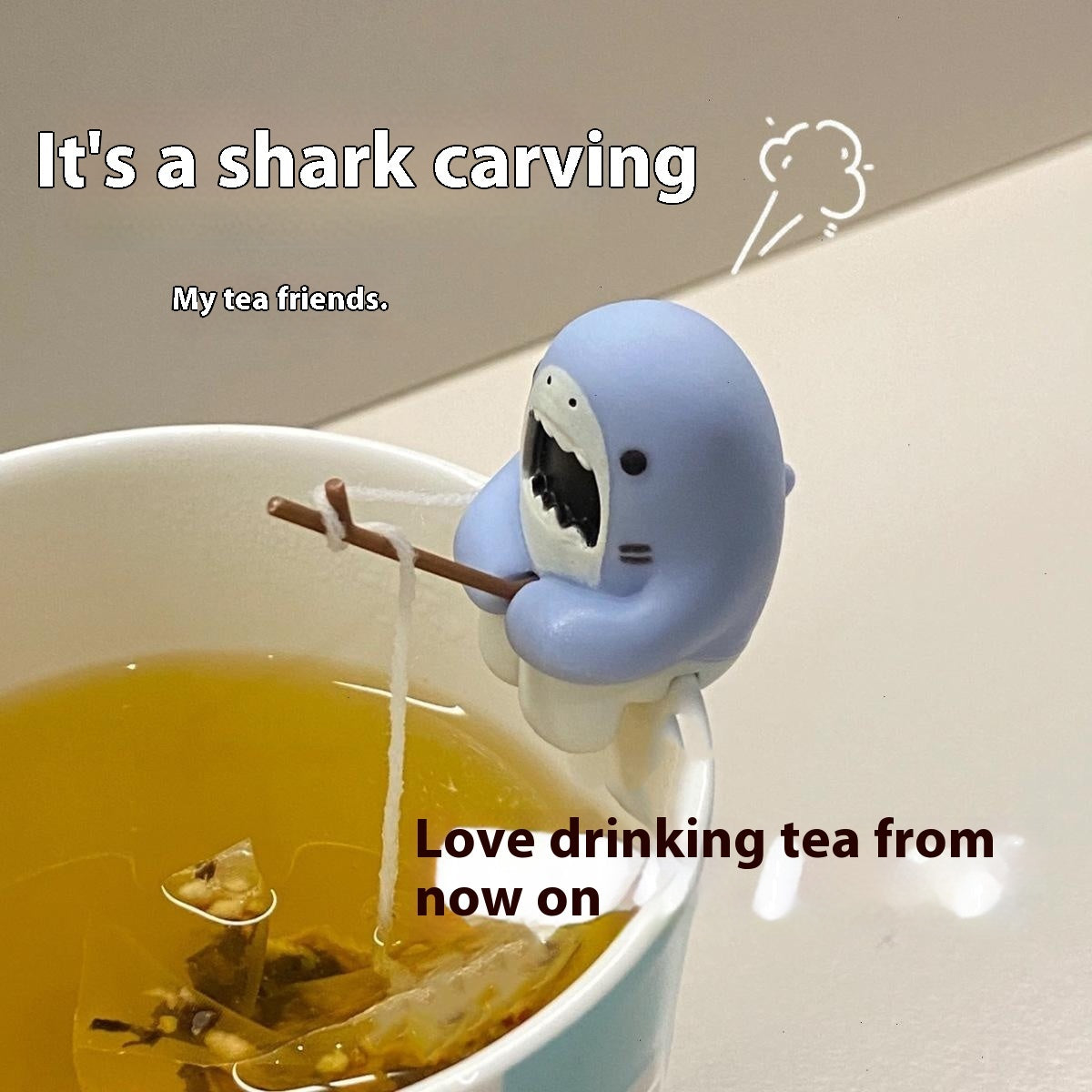 Shark Fishing Tea Infuser Pet Cup Edge Hanging Cartoon Animals Shape Ins Style Home Decor Multifunctional Tea Accessories Tools