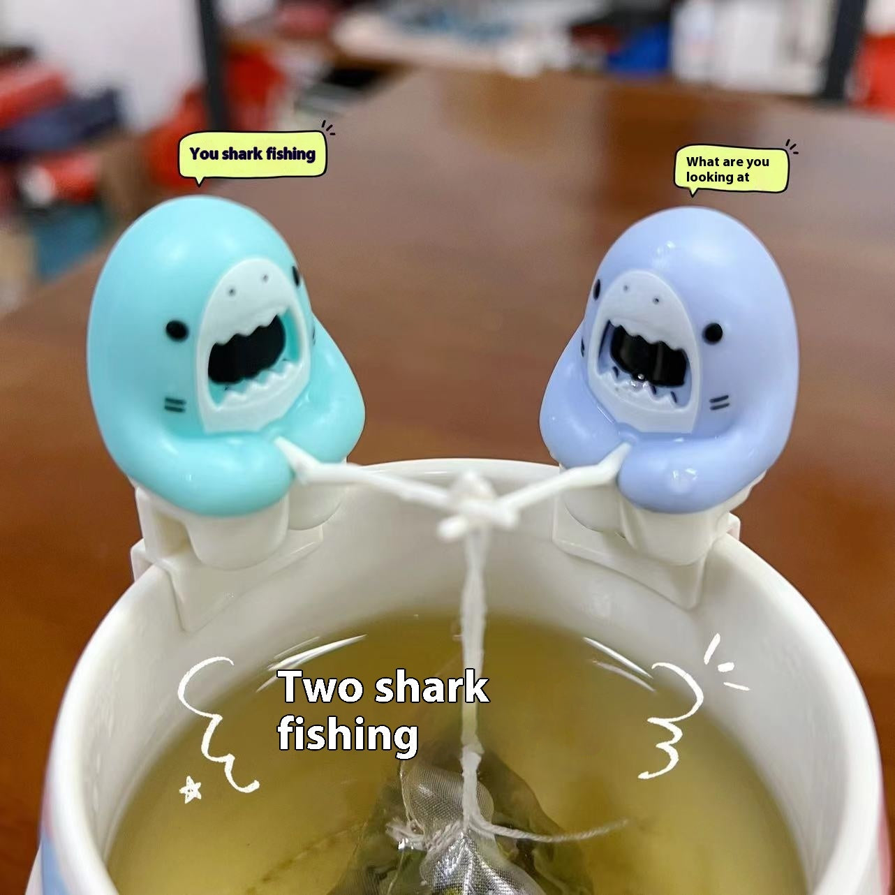 Shark Fishing Tea Infuser Pet Cup Edge Hanging Cartoon Animals Shape Ins Style Home Decor Multifunctional Tea Accessories Tools