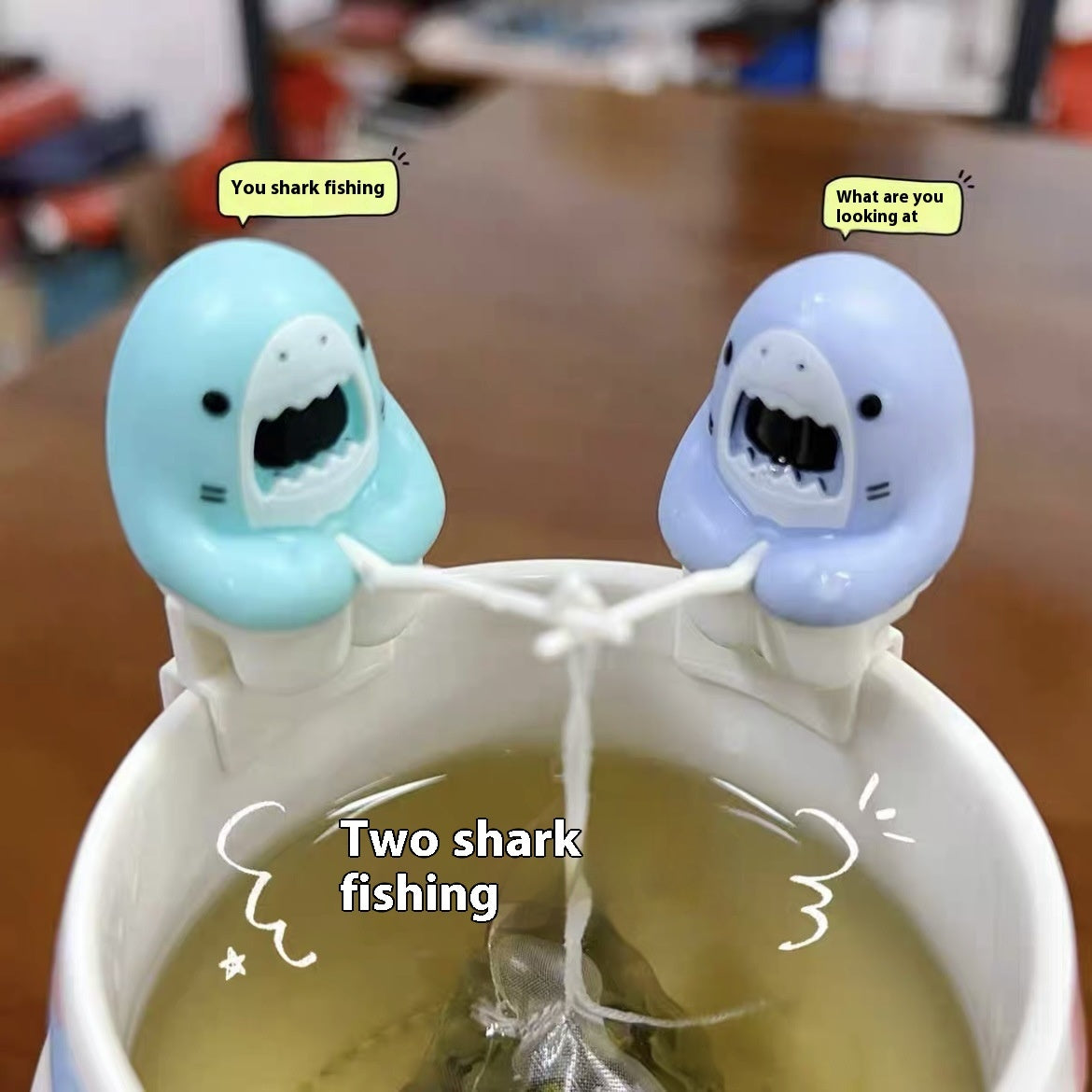 Shark Fishing Tea Infuser Pet Cup Edge Hanging Cartoon Animals Shape Ins Style Home Decor Multifunctional Tea Accessories Tools