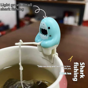 Shark Fishing Tea Infuser Pet Cup Edge Hanging Cartoon Animals Shape Ins Style Home Decor Multifunctional Tea Accessories Tools